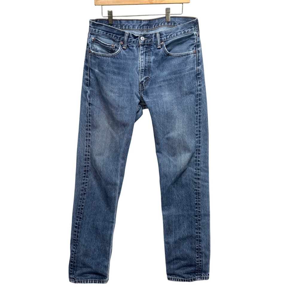Levis 505 Regular Fit‎ Straight Leg Blue Denim Jeans Mens 33x36 Medium Wash